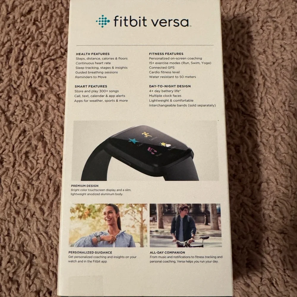 Fitbit Versa (Original) Used with Charger and Two Bands